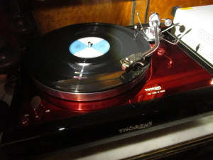 Modified Thorens TD160 with SME 3009 and Van den Hul MC Two cartridge, with a test record